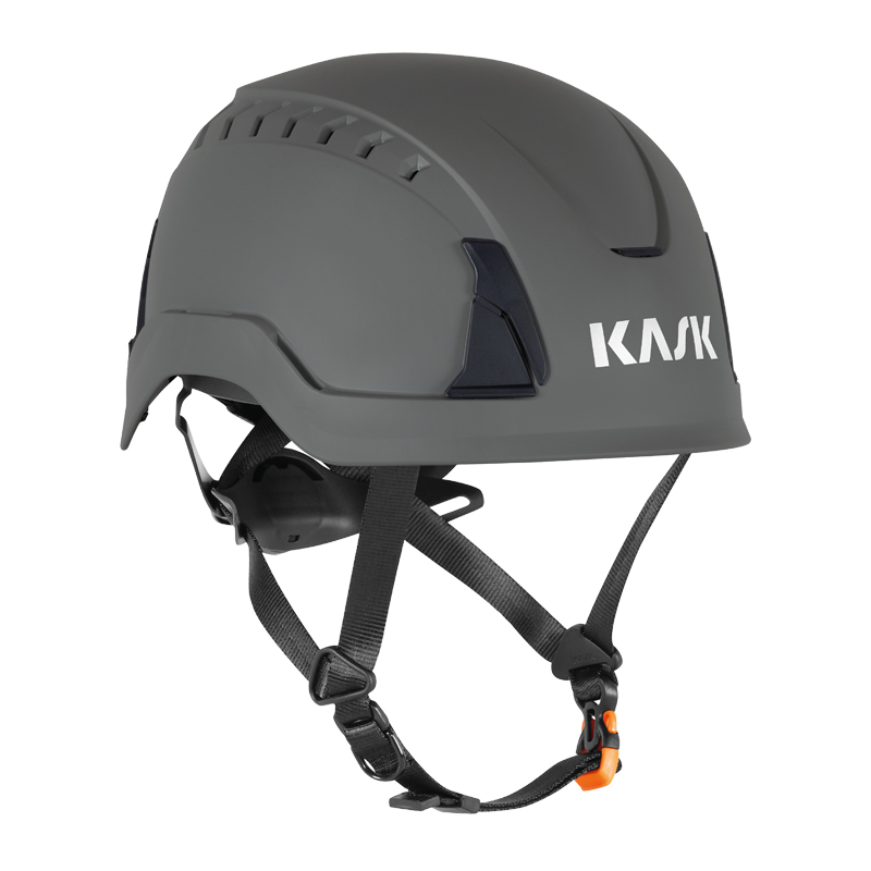 KASK PRIMERO AIR Industriehelm mit Belüftung in Grau, Sicherheitshelm mit Kinnriemen nach EN 397 und EN 50365