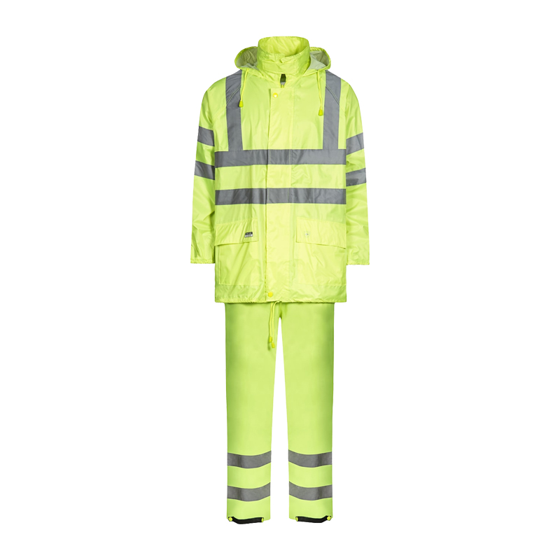 Lyngsøe LR40552 leichtes Hi Vis Regenset Jacke und Hose aus Polyester
