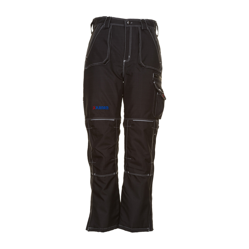 Planam Basalt Winterhose mit Kniepolstertaschen in Schwarz, gefütterte robuste Arbeitshose für kalte Arbeitsbedingungen