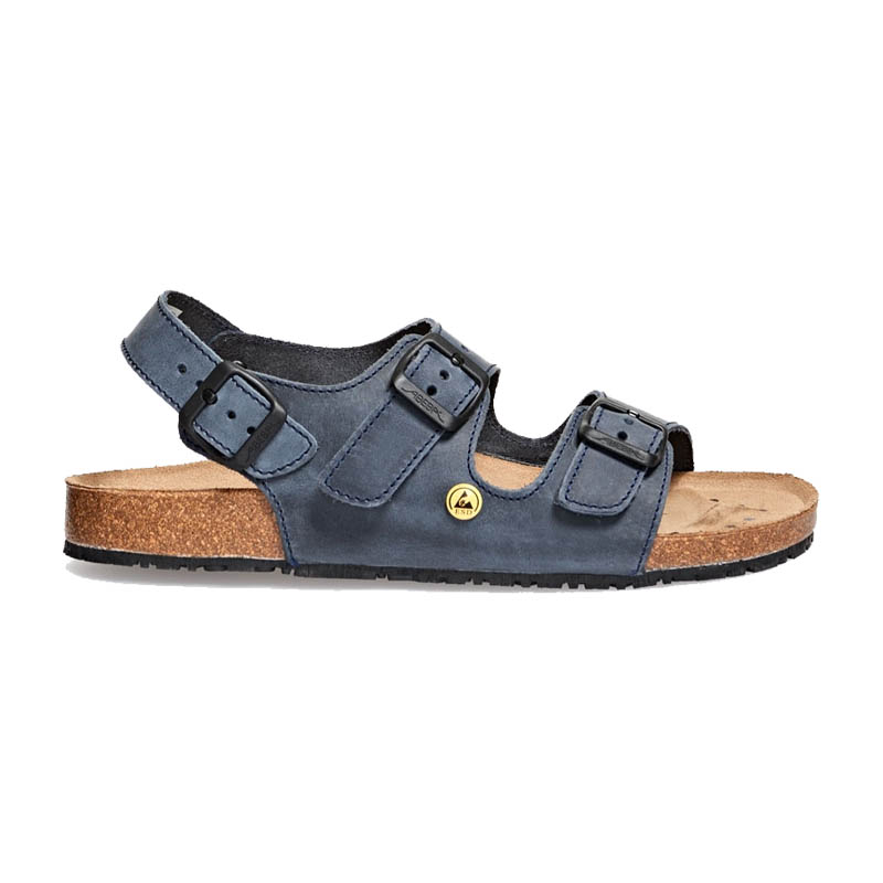 Abeba 4096 Nature OB ESD Sandalen mit Korkfußbett | blau