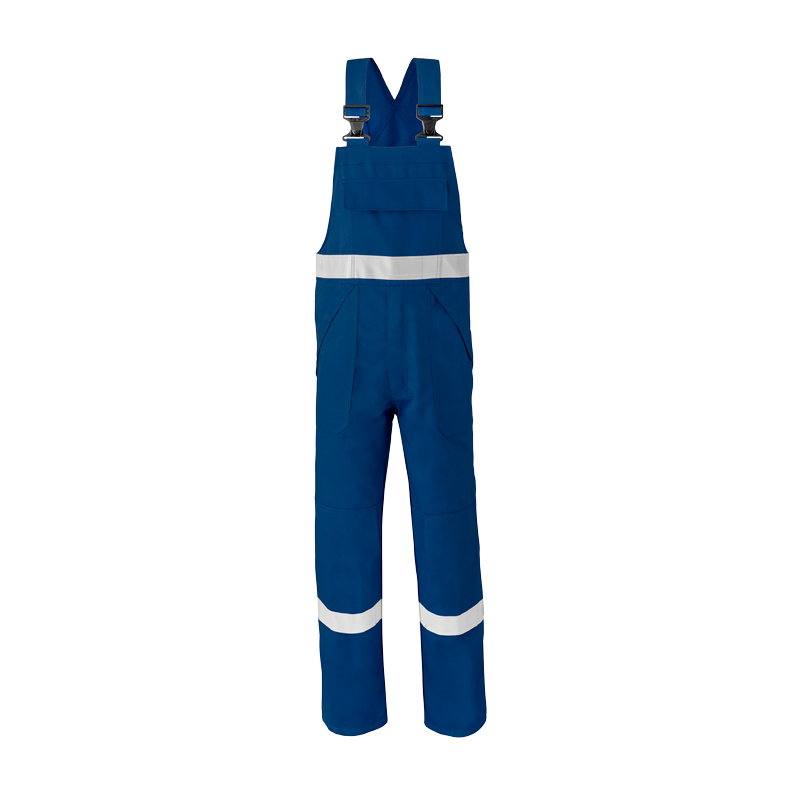 HaVeP 5Safety 2151 MultiNorm Latzhose APC1, blaue Arbeits-Latzhose mit Brusttasche und Reflexstreifen