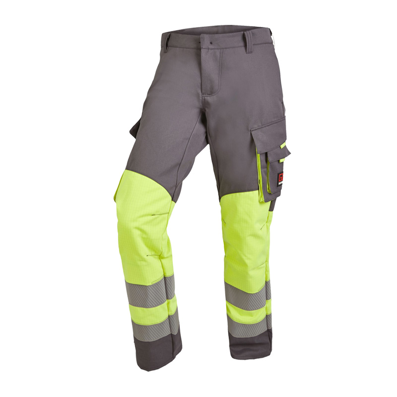 Rofa Multi-Light HI-VIS I 2635 MultiNorm Damen Hose 4 kA + 7 kA | APC2, grau-gelb mit Reflexstreifen und Seitentaschen