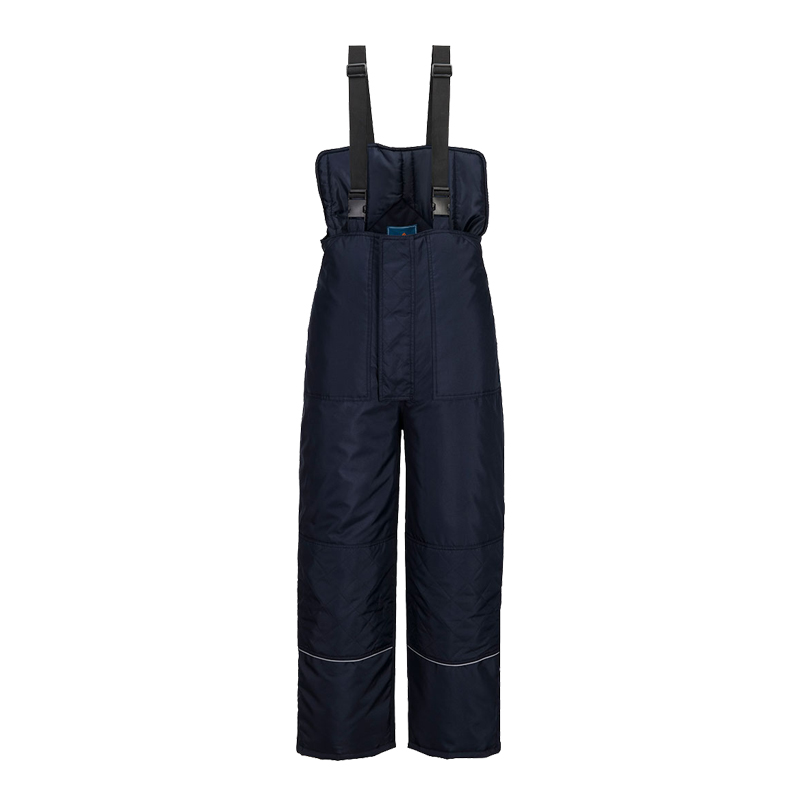 PortWest Latzhose in Dunkelblau mit verstellbaren Trägern und wattierter Ausführung, robuste Arbeits- und Winterhose