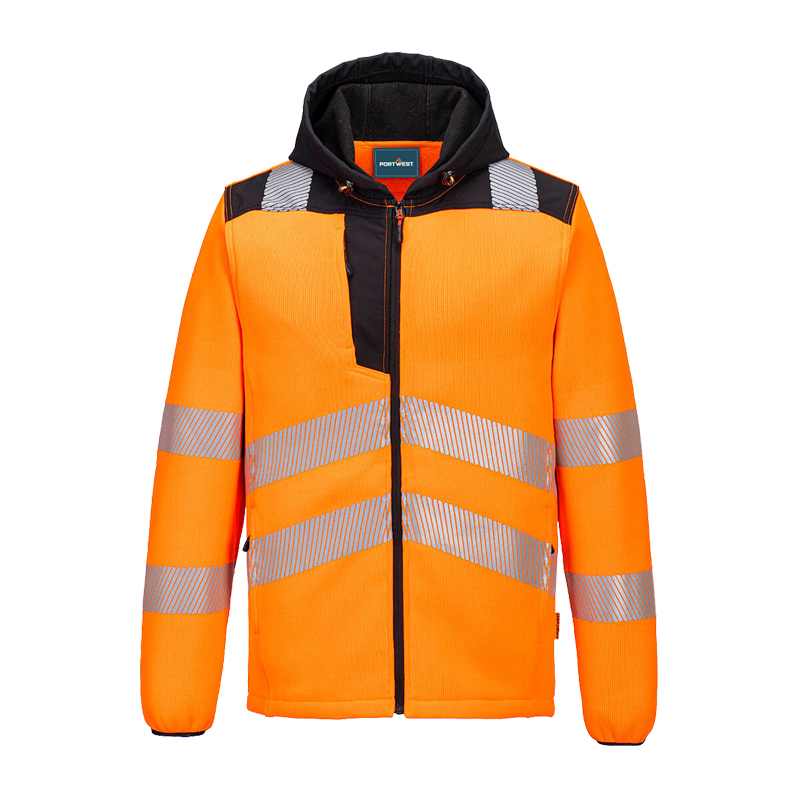 PortWest PW335 Warnschutz Fleecejacke mit Kapuze bis Gr. 5XL