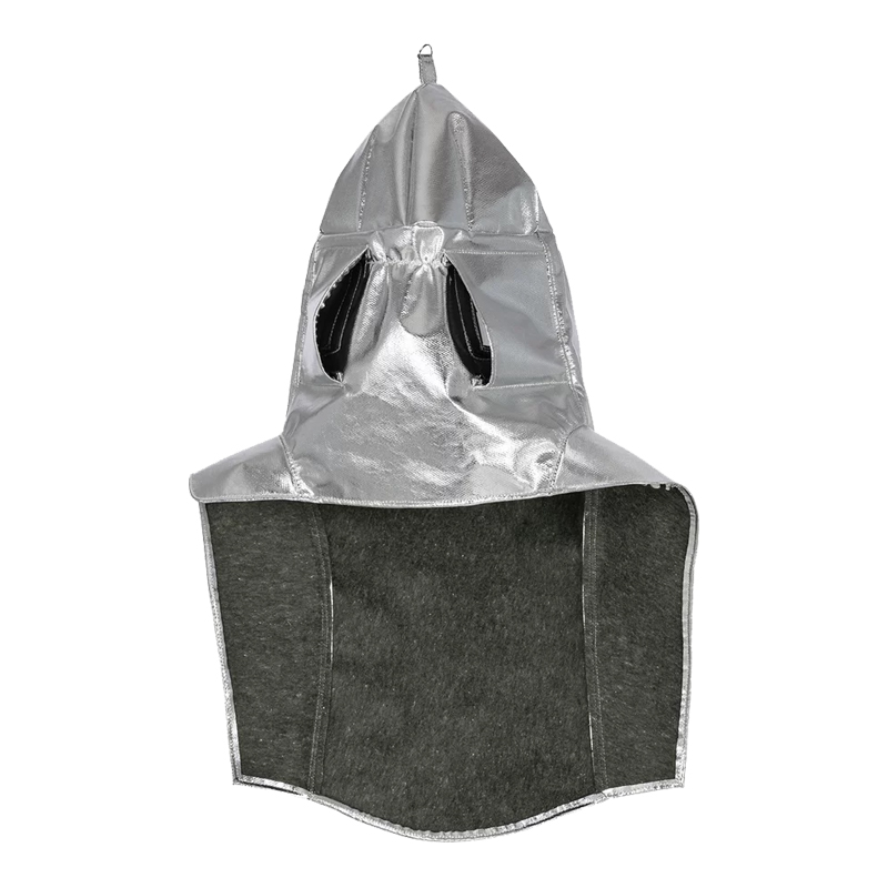 Silberne Tempex Hitzeschutz Haube mit Brustschutz TREME HEAT C4 420g von HB Protective Wear, hitzereflektierende Schutzhaube für extreme Hitzeumgebungen