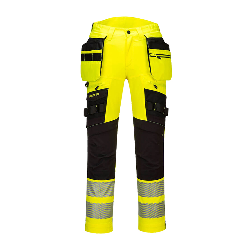 PortWest DX442 Warnschutz Stretch Hose mit abnehmbaren Holstertaschen