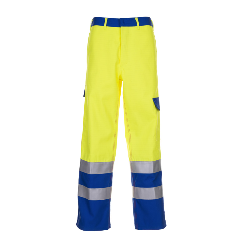 PLANAM Major Protect Warnschutz MultiNorm Bundhose APC1, gelb-blaue Arbeitshose mit Reflexstreifen für hohe Sichtbarkeit und Schutz