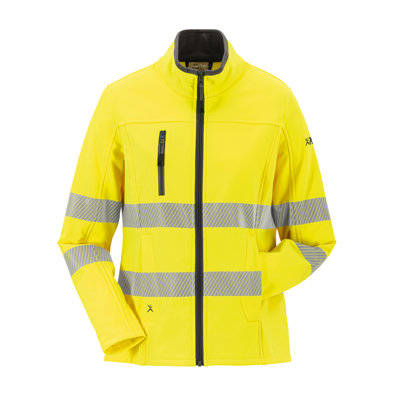 Planam Norit Damen Pure Warnschutz SoftShell Jacke mit Stretch