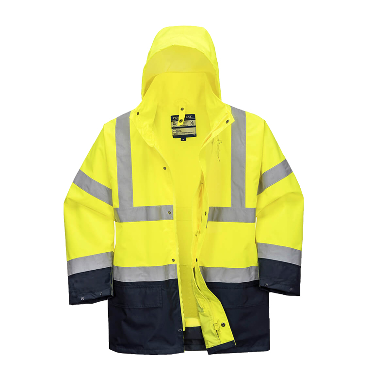 PortWest S766 Warnschutz 5 in 1 Kontrast Essential Jacke multifunktional