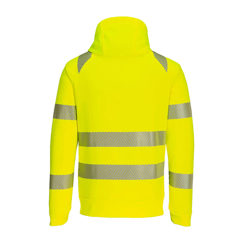 PortWest DX484 Hi-Vis Kapuzen Sweat Jacke Klasse 2