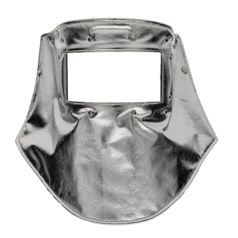 Silbernes Tempex Hitzeschutz Gesichtsschild TREME HEAT (C4) 420g von HB Protective Wear mit Sichtfenster für Arbeiten bei extremer Hitze