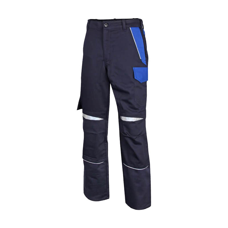 HB ArcSelect MultiNorm Hose 4 kA | APC1 von HB Protective Wear, dunkelblaue Schutz-Arbeitshose mit blauen Taschen und Reflexstreifen