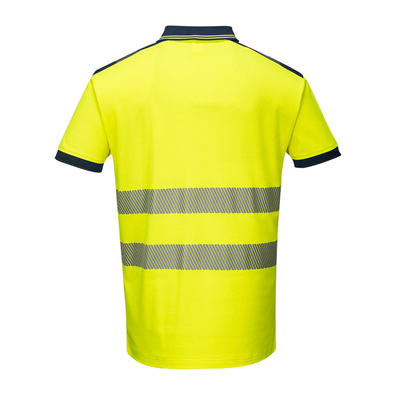 PortWest T180 Warnschutz Polo Shirt kurzarm Cotton Comfort Klasse 2