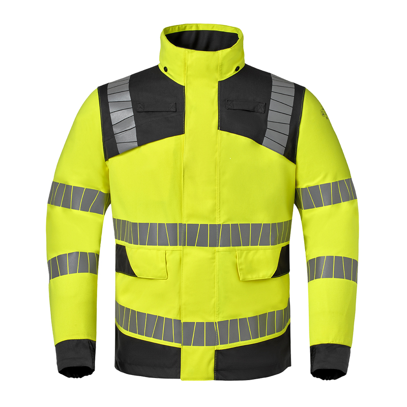 HaVeP Multi Protector+ MultiNorm Warnschutz Parka Klasse 2 APC2, gelb-schwarzer MultiNorm Parka mit Reflexstreifen, Stehkragen und Taschen für Arbeiten in Multi-Risiko-Situationen