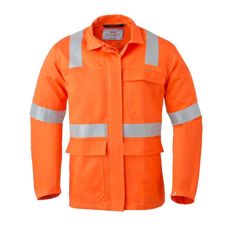 HaVeP 5Safety 3256 MultiNorm Jacke | APC1 von HaVeP, Warnschutzjacke in Orange mit silbernen Reflexstreifen und Brusttaschen