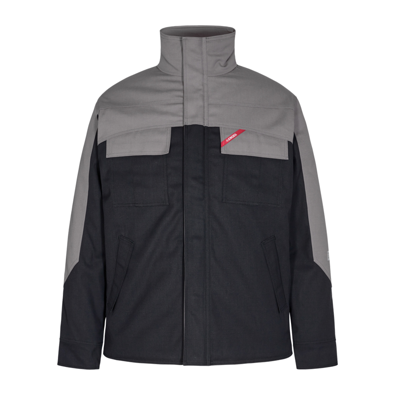Engel Safety+ 1934-820 MultiNorm Winterjacke gefüttert APC2 in Schwarz/Grau, antistatisch, flammhemmend, mit hohem Kragen und Wetterschutz für kalte Arbeitstage