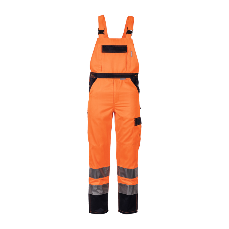 Planam Warnschutz Latzhose kontrast Klasse 2