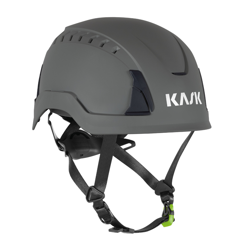 Grauer KASK PRIMERO PL Kletterhelm von Kask mit Kinnriemen, zertifiziert nach EN 397 und EN 12492