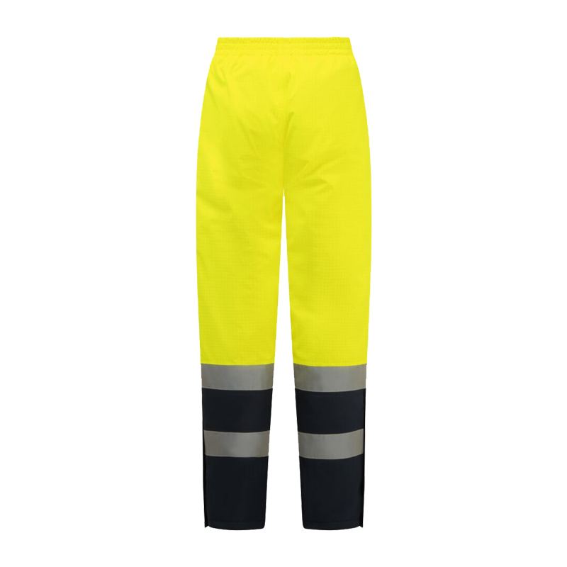 PortWest FR434 MultiNorm Warnschutz Winterhose Klasse 2, komplett gefüttert, gelb mit dunklem Beinabschluss und Reflexstreifen für Industrie und Baustelle