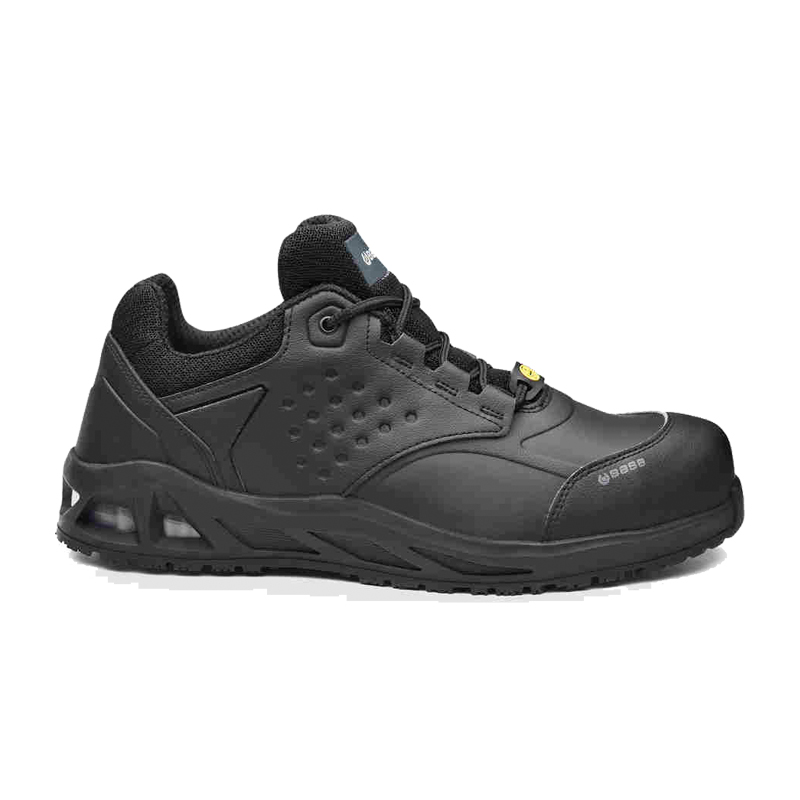 BASE K-Cross S3 ESD Sicherheitsschuh B1011A von BASE in Schwarz, sportlicher Arbeitsschuh mit Zehenschutzkappe, rutschhemmender Sohle und hohem Tragekomfort für Industrie, Handwerk und Baustelle