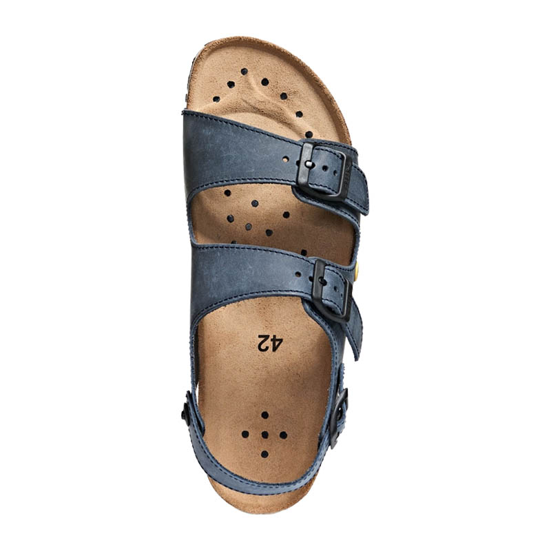 Abeba 4096 Nature OB ESD Sandalen mit Korkfußbett | blau