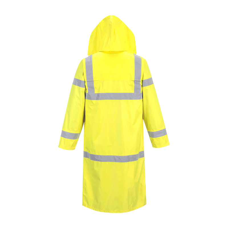 PortWest H445 Warnschutz Regen Mantel Klasse 3 | 122 cm