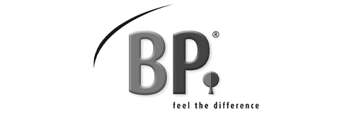 Markenlogo BP mit dem Schriftzug „feel the difference“ auf weißem Hintergrund
