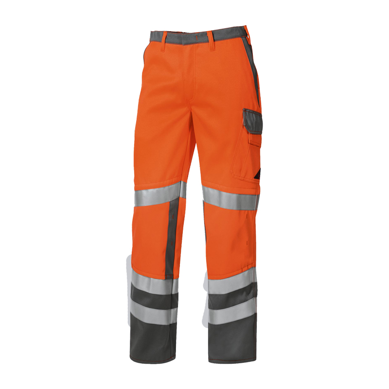 BP Bierbaum Proenen BP 2213 MultiNorm Hi-Vis Hose 4 kA | APC1, orange Warnschutzhose mit grauen Kontrasten und Reflexstreifen