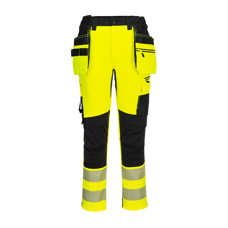 PortWest DX454 Warnschutz Stretch Handwerkerhose mit Holstertaschen