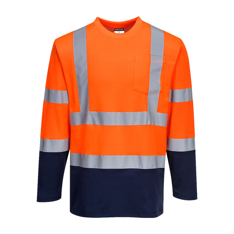 PortWest S280 Warnschutz T-Shirt Cotton Comfort kontrast Klasse 2