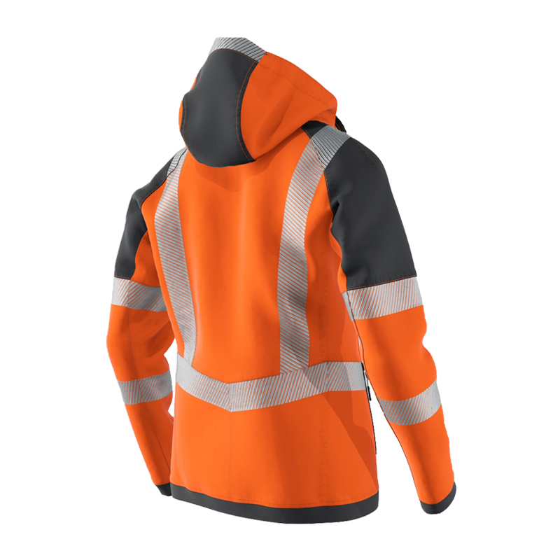 BP 2034 Warnschutz Stretch Softshell Jacke mit Kapuze