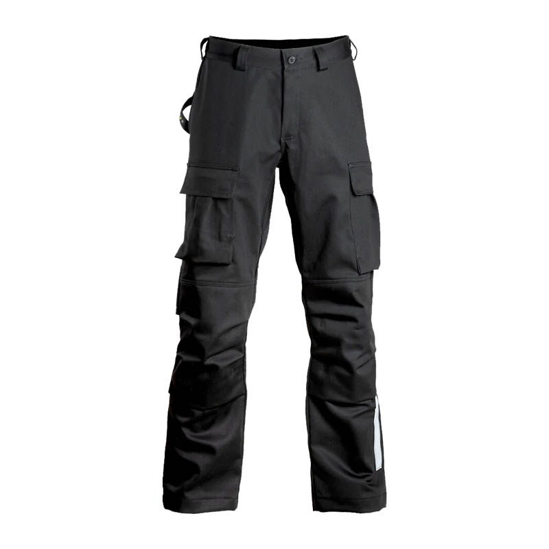 Schwarze Dimex 6414 Schweißerhose Klasse 2 mit Kniepolstertaschen und Cargotaschen für anspruchsvolle Schweißarbeiten