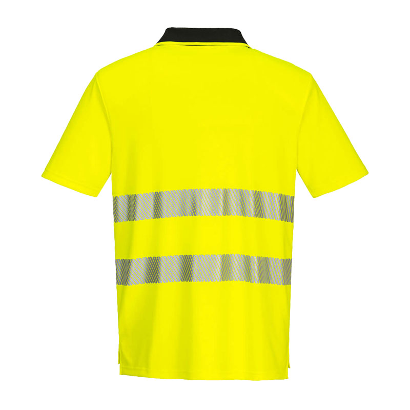 PortWest DX412 Warnschutz Polo Shirt kurzarm mit Reißverschluss