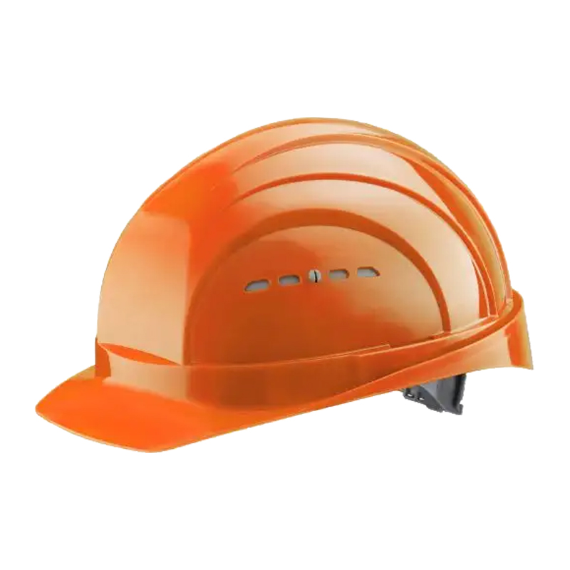 Orangefarbener Schuberth Schutzhelm mit Schirm und Belüftungsschlitzen, robuster Sicherheitshelm für Arbeit und Industrie