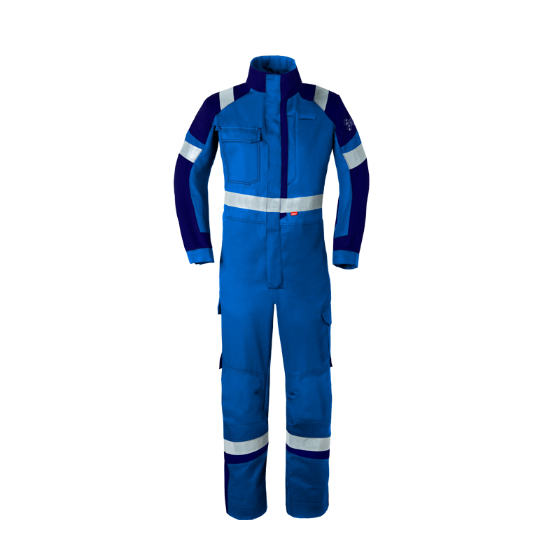 HaVeP 5Safety Image+ 20290 MultiNorm Overall APC1, blauer Schutzoverall mit dunklen Kontrasteinsätzen und Reflexstreifen für industrielle Arbeits- und Schutzkleidung