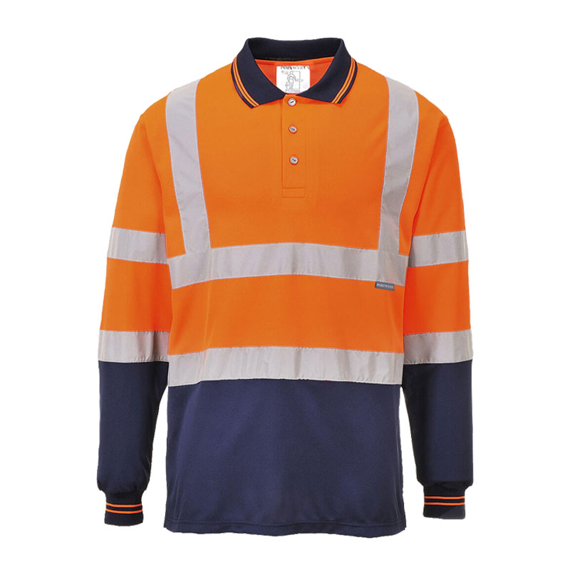 PortWest S279 Warnschutz Polo-Shirt kontrast Klasse 2