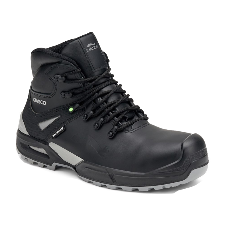 Giasco 3Ultra Gold S7S Sicherheitsstiefel in Schwarz, knöchelhoch, aus Hydroteck Nubukleder mit wasserdichter Membran, Zehenschutzkappe und rutschfester 3ULTRA-Sohle