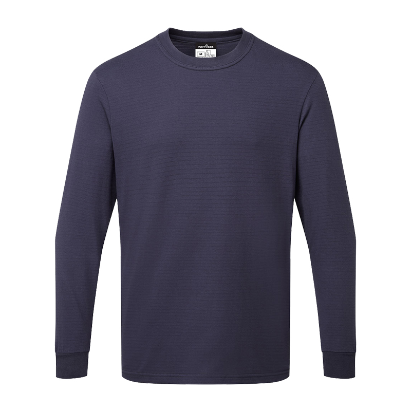 PortWest AS22 Antistatik ESD T-Shirt langarm für EPA Bereiche