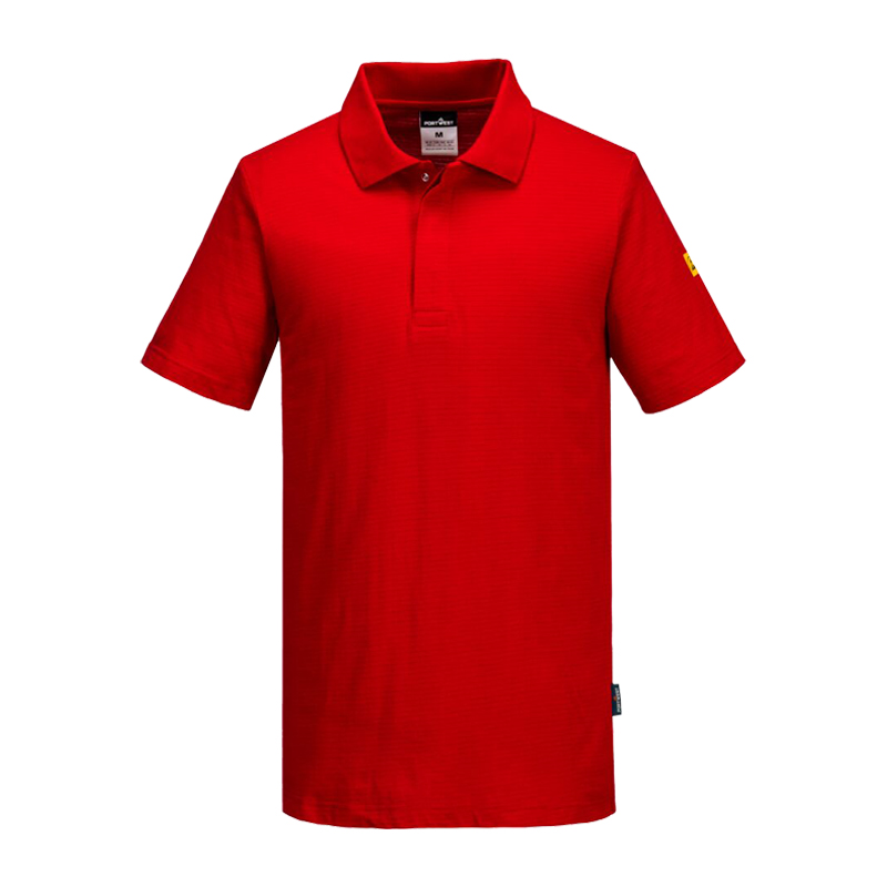 PortWest AS21 Antistatik ESD Polo-Shirt kurzarm für EPA Bereiche