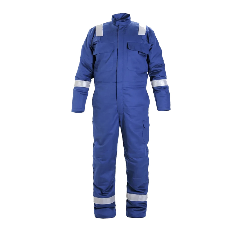 HydroWear Arbeitsoverall in Blau mit Reflexstreifen an Schultern, Ärmeln und Beinen, robuster Schutzanzug für Arbeit und Outdoor-Einsatz
