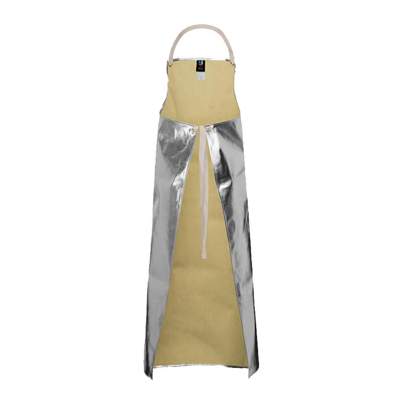 Tempex Hitzeschutz Latzschürze TREME HEAT CLASSIC C3, 475 g, mit gelbem Korpus und silbernen Hitzeschutzbahnen von HB Protective Wear