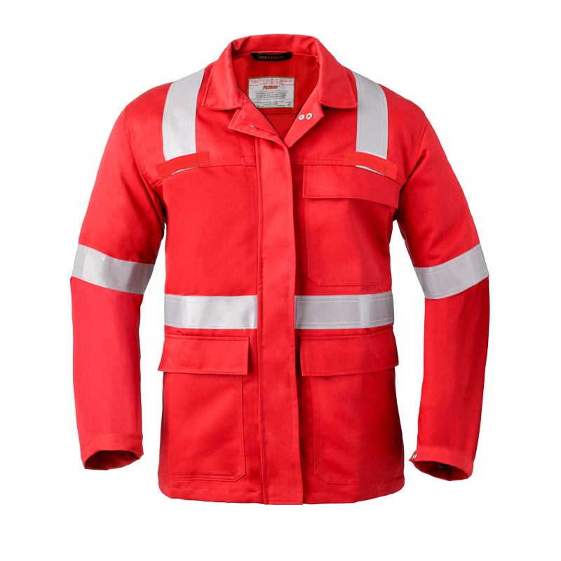 HaVeP 5Safety 3256 MultiNorm Jacke | APC1 von HaVeP, rote Schutzjacke mit silbernen Reflexstreifen und Fronttaschen