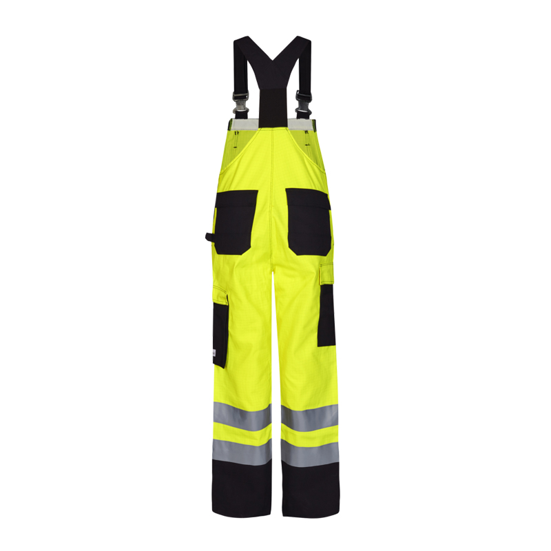 Engel Safety+ 3235-825 MultiNorm Warnschutz-Latzhose in Gelb/Schwarz mit Reflexstreifen, antistatisch, flammhemmend, robust 4 kA APC1