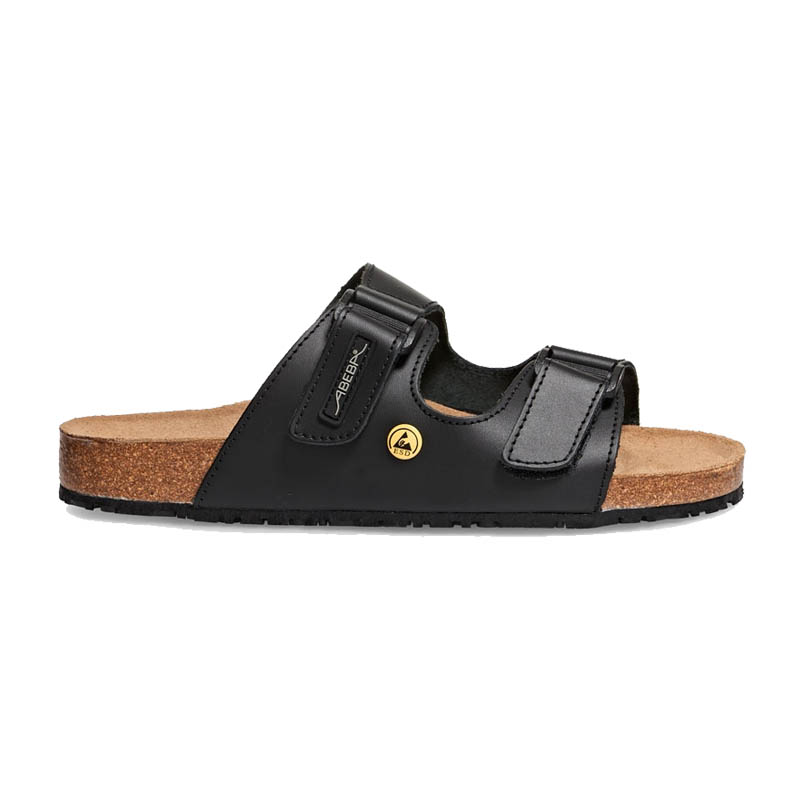 Abeba 4085 Nature OB ESD Sandalen mit Korkfußbett | schwarz