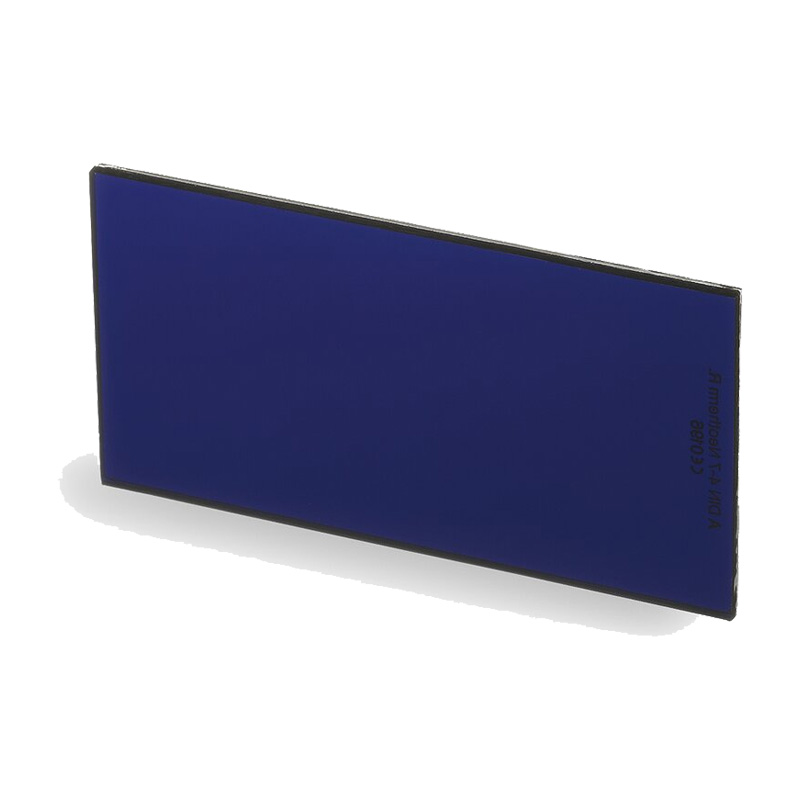 Blaues Tempex Hitzeschutz Ofenschau Glas TREME HEAT 120 x 60 mm von HB Protective Wear, Sicherheitsverbundglas für Hochtemperaturöfen, Schutz vor Strahlungshitze und Blendung