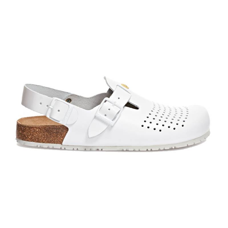 Abeba 4050 Nature OB ESD Sandalen mit Korkfußbett | weiß