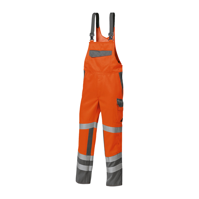 BP Bierbaum Proenen BP 2214 MultiNorm Hi-Vis Latzhose 4 kA | APC1, orange Warnschutz-Latzhose mit Reflexstreifen und dunklen Kontrasteinsätzen