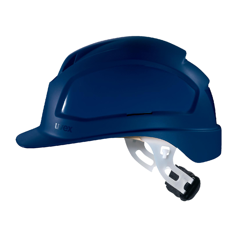 Blauer Uvex Elektriker Helm mit Drehrad, Schutzhelm nach EN 50365 für Arbeiten bis 1000 VAC