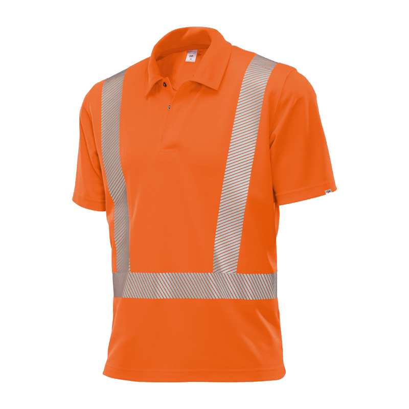 BP 2132 Warnschutz Comfort Polo Shirt Klasse 2 von BP Bierbaum Proenen, orangefarbenes Polo-Shirt mit kurzen Ärmeln und umlaufenden Reflexstreifen