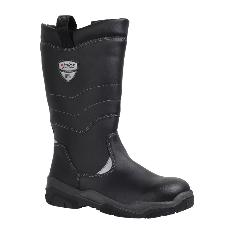 Schwarzer gefütterter Winter-Arbeitsstiefel Jalas Gran Premio 1822 O2 von Ejendals, metallfrei und ESD, mit robuster Sohle und hohem Schaft